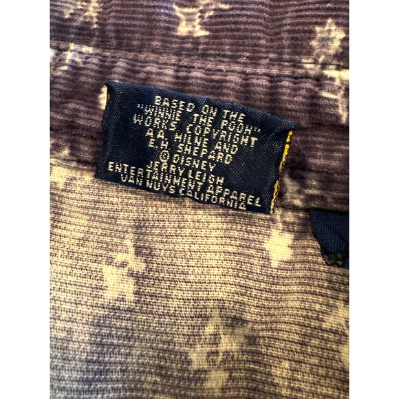 VTG DISNEY Pooh Corduroy Button Shirt Embroidered Tigger Floral Cotton Purple XL - Picture 8 of 10